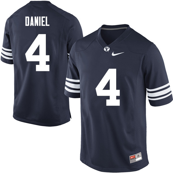 Men #4 Robertson Daniel BYU Cougars College Football Jerseys Sale-Navy - Click Image to Close